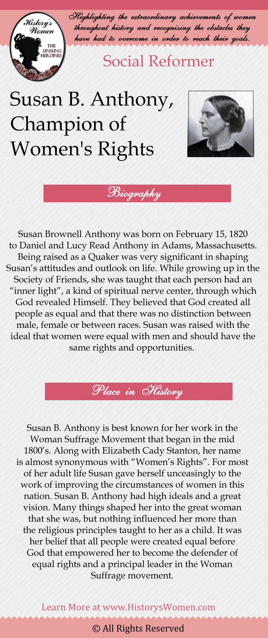 Susan B. Anthony – History's Women